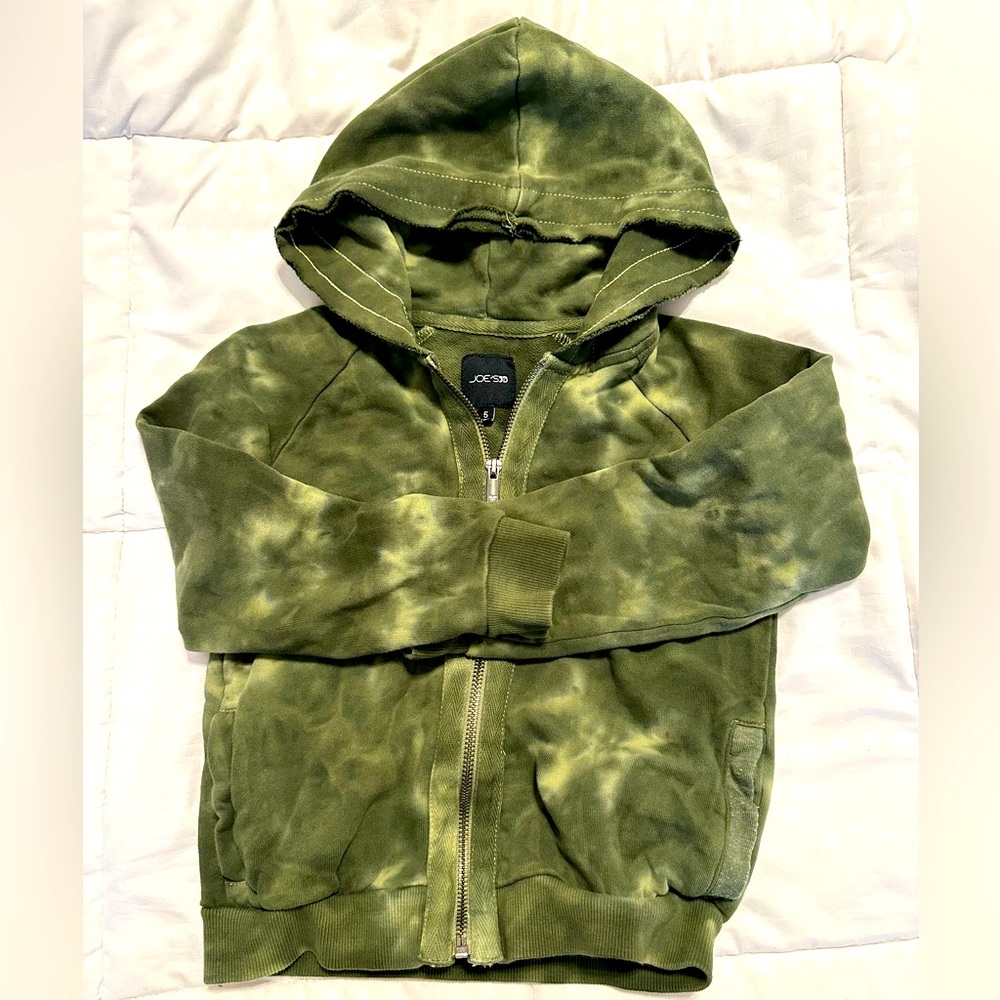 Joe’s boys zip up hooded jacket size 5